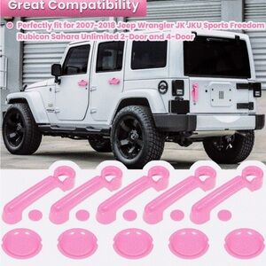 Jeep Wrangler JK JKU 2007-2018 Door Handle Cover+Tailgate Handle Trim 15PCS NIP